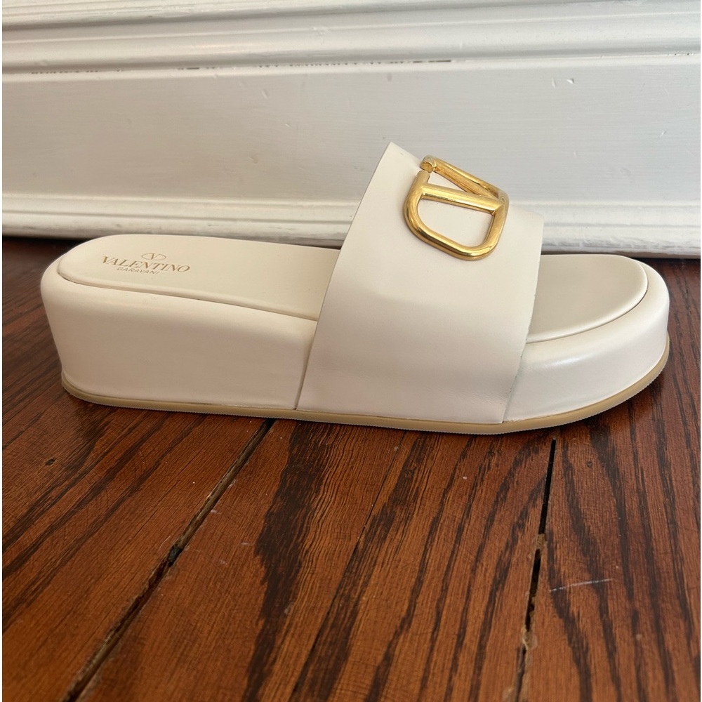 Valentino garavani shoes slides mules sandals platform  ivory worn once 41.5